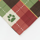 Dog Lovers Paw Print Plaid Fleece Deken (Hoek)