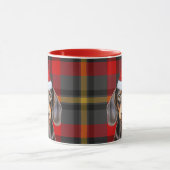 Dog Lover's Red Plaid Smooth Dachshund Holiday Mok (Midden)