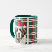 Dog Lover's Saint Bernard Santa Holiday Plaid Mok (Voorkant links)