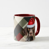 Dog Lover's Shorthair Pointer Holiday Plaid Mok (Voorkant rechts)