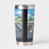 Dog lovers water bottle, Sheltie & border collie Geïsoleerde Drinkbeker (Links)
