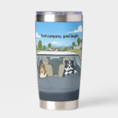 Dog lovers water bottle, Sheltie & border collie Geïsoleerde Drinkbeker (Achterkant)