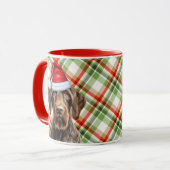 Dog Lover's Wirehair Pointer Holiday Red Plaid Mok (Voorkant links)