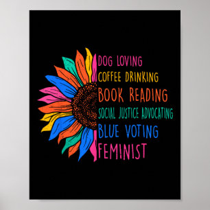 Dog Loving Coffee Drink boek lezen Social Jus Poster