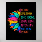 Dog Loving Coffee Drink boek lezen Social Jus Poster (Voorkant)