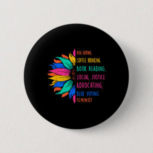 Dog Loving Coffee Drink boek lezen Social Jus Ronde Button 5,7 Cm