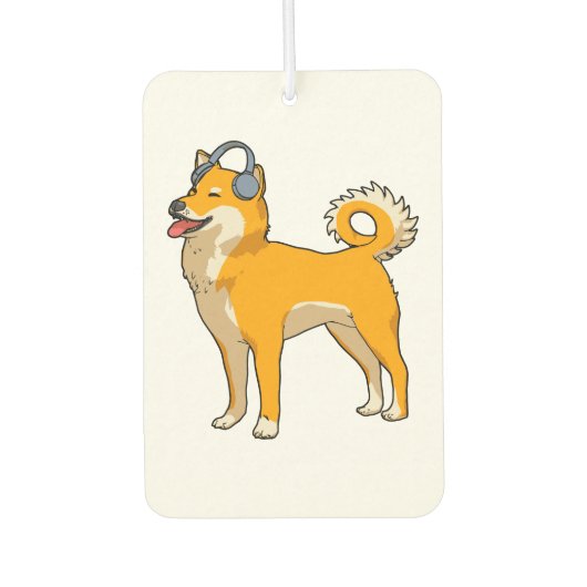 Dog Luisteren naar muziek Luchtverfrisser (Voorkant)