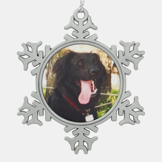 Dog Luke Tin Sneeuwvlok Ornament (Voorkant)