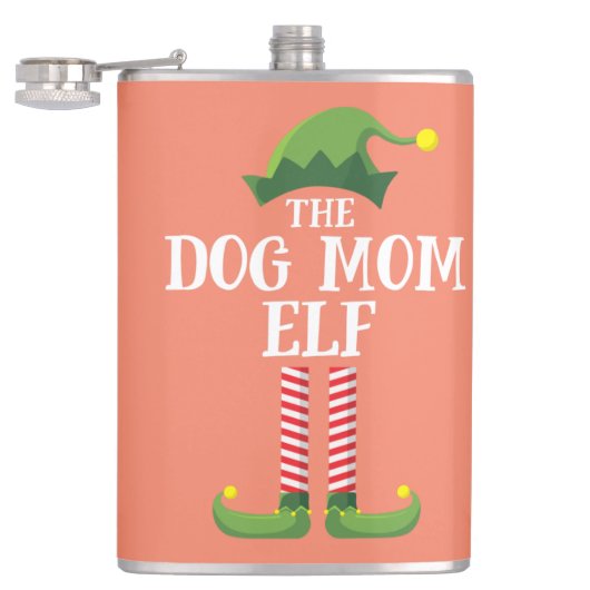 Dog Ma Elf Matching Family Group kerstparty Heupfles (Geopend)