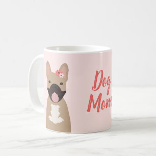 Dog Ma French Bulldogs Smiling Flowers Pink Koffiemok