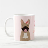 Dog Ma French Bulldogs Smiling Flowers Pink Koffiemok (Links)