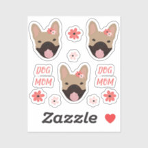 Dog Ma French Bulldogs Smiling Flowers Pink