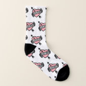 Dog Ma Heart Tattoo Pattern Roze Sokken (Links binnenkant)