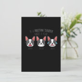 Dog maakt zich gek als een Boston Terrier een jaar Bedankkaart (Staand voorkant)