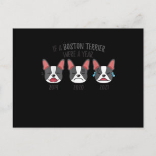 Dog maakt zich gek als een Boston Terrier een jaar Briefkaart
