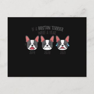 Dog maakt zich gek als een Boston Terrier een jaar Briefkaart