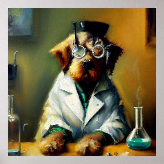 Dog Mad Scientist Poster (Voorkant)