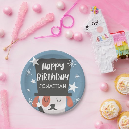 Dog Magic Show Birthday Party Papieren Bordje (Feest)