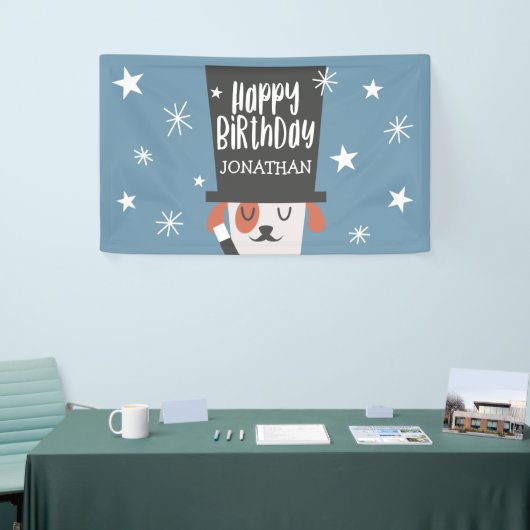 Dog Magicische kinderen Achtergrondblokkering op f Spandoek (Beurs)