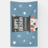 Dog Magicische kinderen Achtergrondblokkering op f Spandoek (Verticaal)