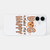 Dog Make Me Happy iPhone 16 case Hoesje (Achterkant horizontaal)