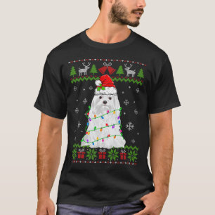 Dog Maltese Kerst Lelijke Sweater Hondenliefhebber T-shirt