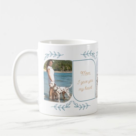 Dog mam 3 Verticale foto's liefhebbende woorden Fe Koffiemok (Links)