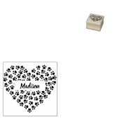 Dog mam Aangepaste naam Hart Wood Pauw Afdrukken Rubberstempel (Gestempeld)