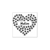 Dog mam Aangepaste naam Hart Wood Pauw Afdrukken Rubberstempel (Afrduk)