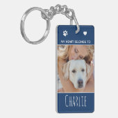 Dog mam Blue Foto Sleutelhanger (Voorkant Links)
