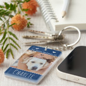 Dog mam Blue Foto Sleutelhanger (Voorkant Rechts)