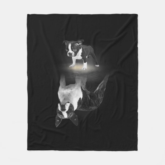 Dog Mam BostonTerrier Hondenliefhebber Gift Moeder Fleece Deken (Voorkant)