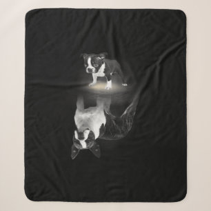 Dog Mam BostonTerrier Hondenliefhebber Gift Moeder Sherpa Deken
