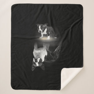 Dog Mam BostonTerrier Hondenliefhebber Gift Moeder Sherpa Deken