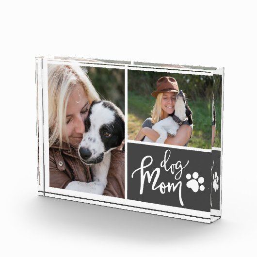 Dog Mam Cadeau Fotocollage Afbeelding Blok (Rechts)