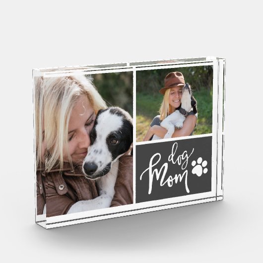 Dog Mam Cadeau Fotocollage Afbeelding Blok (Links)