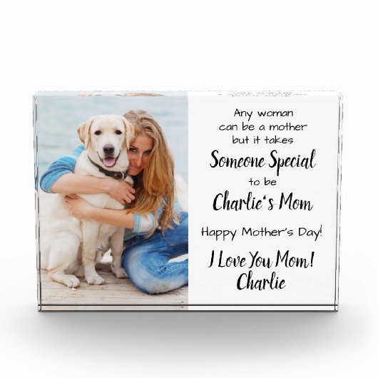 Dog mam Custom Pet Moederdag Fotoblokken (Voorkant)