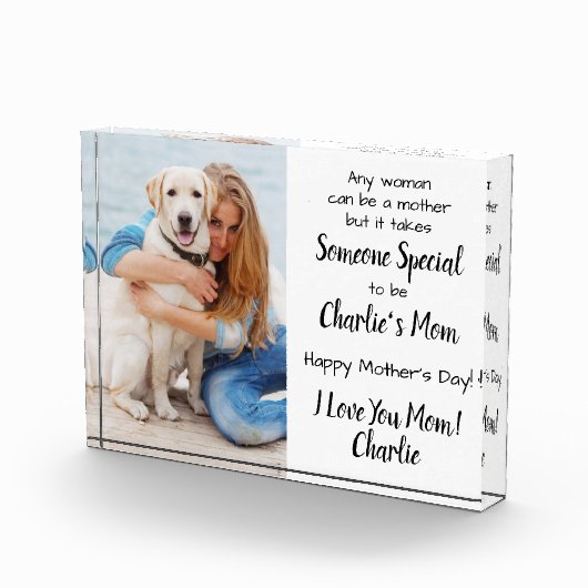Dog mam Custom Pet Moederdag Fotoblokken (Rechts)