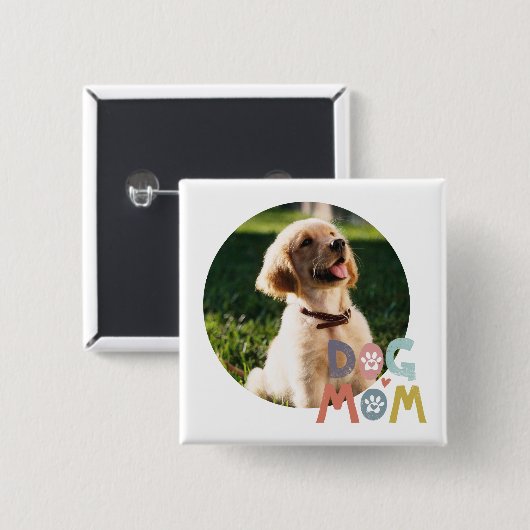 Dog mam Custom Pet Photo Button (Voorkant /achterkant)