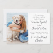 Dog mam Custom Pet Photo Moederdag Feestdagenkaart (Voorkant)