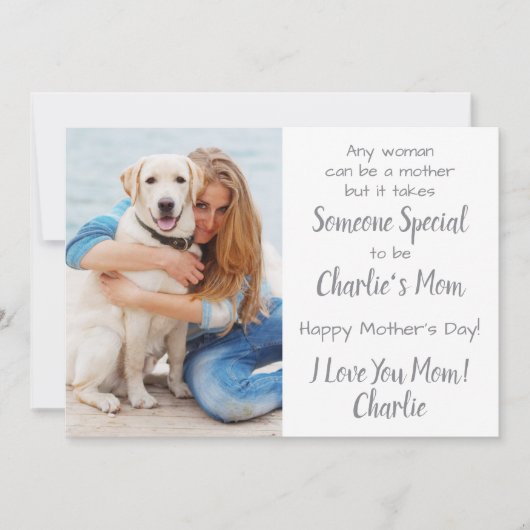 Dog mam Custom Pet Photo Moederdag Feestdagenkaart (Voorkant)