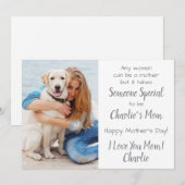 Dog mam Custom Pet Photo Moederdag Feestdagenkaart (Voorkant / Achterkant)