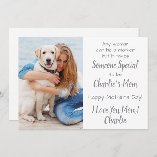 Dog mam Custom Pet Photo Moederdag Feestdagenkaart (Voorkant / Achterkant)