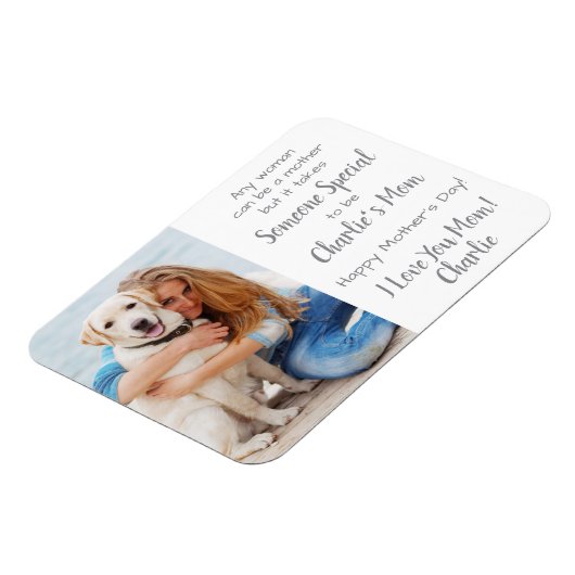 Dog mam Custom Pet Photo Moederdag Magneet (Linkerzijde)