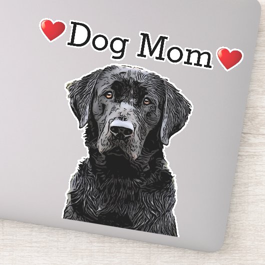 Dog mam Cute Heart Black Lab Animal Car Sticker (Detail)