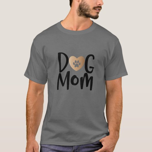 Dog mam Cute Pawprint Ik hou van mijn hond T-shirt (Voorkant)