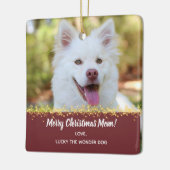 Dog Mam Dog Pap Pet Kerstfeestdag Foto Keramisch Ornament (Links)