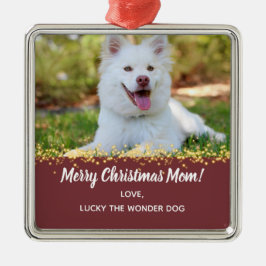 Dog Mam Dog Pap Pet Kerstfeestdag Foto Metalen Ornament