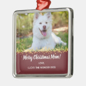 Dog Mam Dog Pap Pet Kerstfeestdag Foto Metalen Ornament (Links)