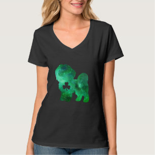 Dog mam Dog St Patrick's Day Shih Poo mam Mannen W T-shirt
